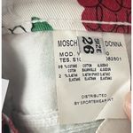 Moschino VTG 90s  White Flare Jeans Raspberry Leaf Print Red Green Y2K Cottage 26 Photo 7