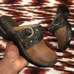 Y2K Goth Subversive Steampunk Grunge Leather Brown Black Gold Buckle Grommets Clogs Chunky Platform Lug Wedges Heels Pumps #Rave Size 10 Photo 0