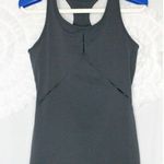 Fabletics Gray Racerback Tank Top Peek A Boo Slits Active Yoga Athleisure XS Photo 1