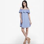 EXPRESS ✨Denim Off The Shoulder Trapeze Dress✨ Photo 4