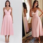 House Of CB HOUSE‎ OF CB ‘Tiffany’ Parisian Pink Satin A-Line Midi Dress NWOT M D-DD Photo 2