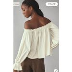 Anthropologie By  Off-The-Shoulder Swing Blouse size Small IVORY Milkmaid Peasant Photo 1
