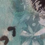 None Sarong Scarf Bright Turquoise Black Rose Floral Fringe Boho Gypsy Colorful Photo 5