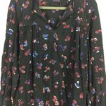 Hatch Maternity Tunic Dress One Size Black Floral Oversized Long Sleeve Mini Photo 7