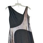 David Meister Formal Dress Metallic Silver Bodycon Dress Sequin Geometric Disco Photo 2