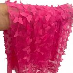 3D butterfly mesh gown Pink Sheer Halter Dress Size L Photo 5