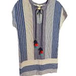 Vineyard Vines  Linen Striped Tassel Shift Dress in Dazzling Blue Sz 00 Womens Photo 8