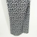 Bebe Floral Daisy Printed Satin Cowl Neck Midi Dress Black White Medium Dainty Photo 5