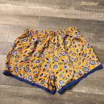 Aerie High Rise Paisley Tassel Lace Shorts Blue Yellow XS Photo 1