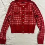 Red Plaid Women's Sweater Photo 2