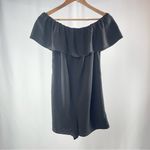 ZARA  Bardot‎ Off the Shoulder Ruffle Playsuit Romper in Black Size Small Photo 3