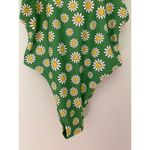 Aerie NWT  Smiley Birthday Scoop Cheekiest One Piece Swimsuit Green Yellow L Swim Photo 5