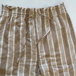 Madewell Tan Smocked Huston Pull-On Crop Pants in Stripe XS Photo 5