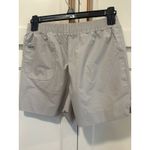 Lacoste Vintage preppy  Sport Shorts Gray Elastic Pocket Logo women's Size 6 Photo 2