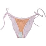 J.Crew  Ribbed curved-waist cheeky string bikini bottom in‎ Pale Blossom S NWT Photo 2