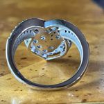 Genuine Tanzanite Black Spinel Sterling Silver Heart Ring Size 8 Photo 4