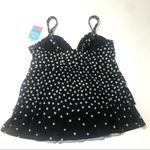 Swim Solution Polka Dot Tiered Tankini Swim top Size 18W Photo 5