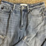 KanCan Jeans Women Size 7/27 Blue Light Wash High‎ Rise Straight Stretch Raw Hem Photo 2