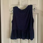 Copper Key Navy Scoop Neck Sleeveless Ruffle Hem Top M Photo 7