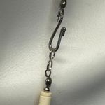 Inlaid Mother Of Pearl Barrel Beaded Necklace Silver Photo 2