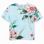 Desigual Floral Short Sleeve Ribbed T-shirt Photo 5