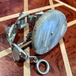 ALLSAINTS Vtg All Saints Xenolith Obelisk bracelet earring jewelry set blue gray stone Photo 1