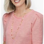 Talbots Pink Textured Knit Puff Sleeve Crewneck Sweater Top Sweatshirt Size 1X Photo 8