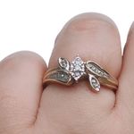 Solitaire GENUINE DIAMONDS  RING 10K YELLOW & WHITE GOLD Sz 7.25 Photo 12