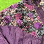 Vintage‎ Womens Windbreaker LG Purple Funky Floral 9ps Grandma Grunch Jacket EUC Photo 1