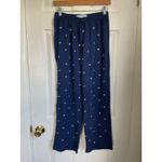 Hill House Navy Jeweled Jammie Bottoms Pants rhinestone buttons drawstring Sz S Photo 1