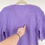 Handmade  Womens L Purple Crochet Short Sleeve Sweater Indie Granola Fairy Boho Photo 7
