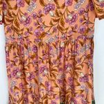 BTFBM NWT  Floral Tiered Boho Dress Orange Short Sleeves Size Small S NEW T1724 Photo 11