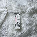 Free People  Goldie Ruffled‎ Lace Bodysuit Ivory Size S Cottagecore Soft Girl Photo 8