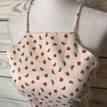 ZARA Off White Watermelon Fruit Print Strappy Backless Crop Top Photo 4