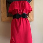 Forever 21 Red Strapless Mini Dress With Flowy Ruffled Bodice Size Medium Photo 2