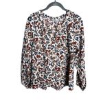 Faherty Odette Blouse Size XS Linen Blend Ginger Maplewood Floral Photo 4