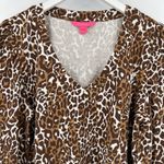 Lilly Pulitzer Chocolate My Favorite Spot Jansen V-Neck Sweatshirt Size Large Photo 3