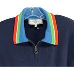 St. John Sport Santana Knit Sweater Jacket M Blue Striped Collar Full Zip Luxury Photo 5