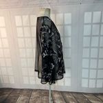 Inc international Concepts Black Mesh Embroidered Long Bell Sleeve Blouse Sz 2X Photo 4