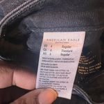 American Eagle  Outfitters Mom Jean Blk Distress Ripped High Waisted Regular Fit Photo 3