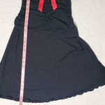 Moda International BK Strapless‎ Red Bow Ruched Front Ruffled Hem Dress Size 8 Photo 6