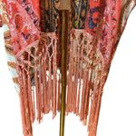 Entro Kimono Shawl Cover Up Tassel Wide Sleeves Sz Med Boho Women's Open Type Photo 4