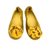 Chocolat Blu  Vivian Yellow Suede Ballet Flats Floral Accent Size 8.5 Photo 2