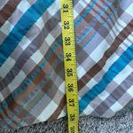 Patagonia  Water Girl Cotton Blend Plaid Dress With Tie Brown White Blue Small Photo 6