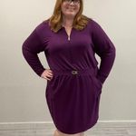 Calvin Klein Purple Zip-Up Sweatshirt Dress - Size 3x Photo 0