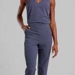 Athleta Brooklyn Textured Jumpsuit- Medieval Violet Leopard- Size 2 Photo 0