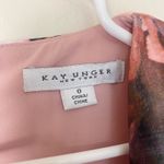 Kay Unger  Lani Abstract Floral Print metallic Organza Formal Midi Dress Size 0 Photo 3