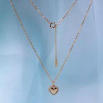 Heart charm dainty necklace 925 Sterling silver Gold Photo 4