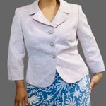 Tahari Women Light Pink Textured Collared Long Sleeve Blazer Size 12 Petite Photo 0