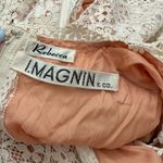 Vintage Boho Dress Cream Floral Crochet Wedding Bridal S Small Photo 4